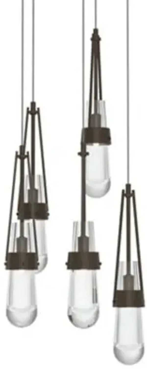 Link Clear Glass Round Multi-Light Pendant