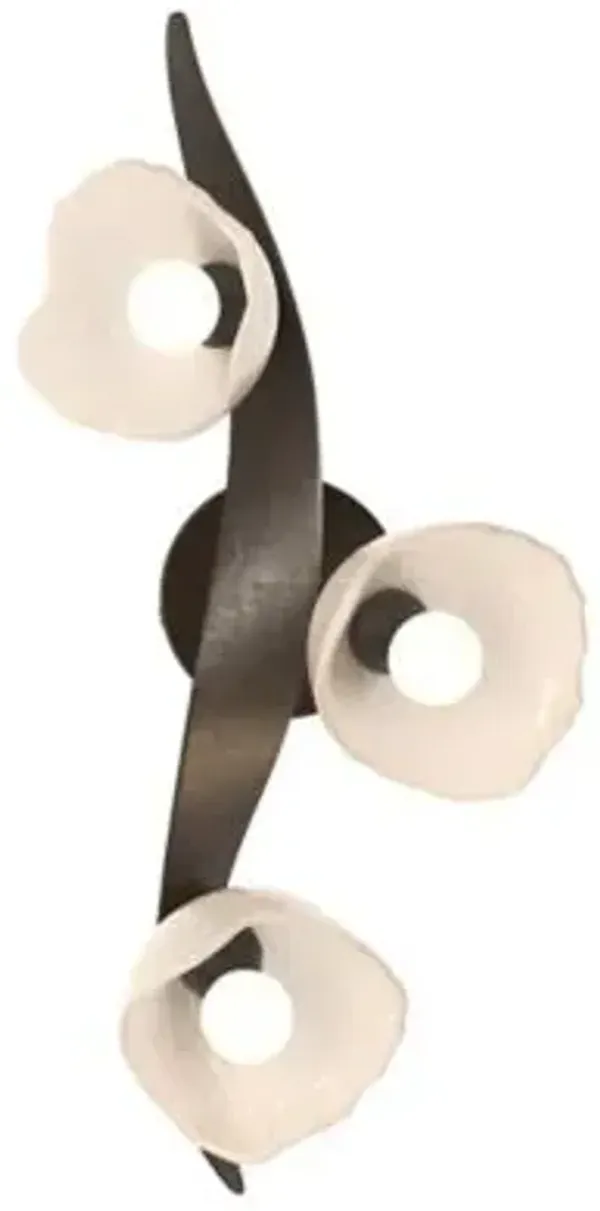 Mika 3-Light Large Wall Sconce/Semi-Flushmount