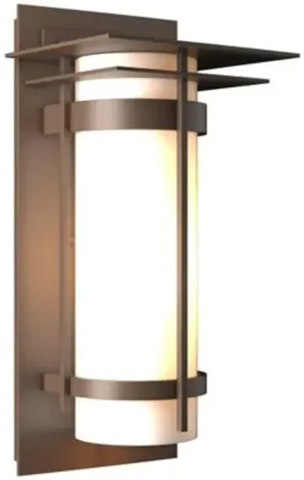 Banded Coastal Outdoor Wall Sconce with Top Plate