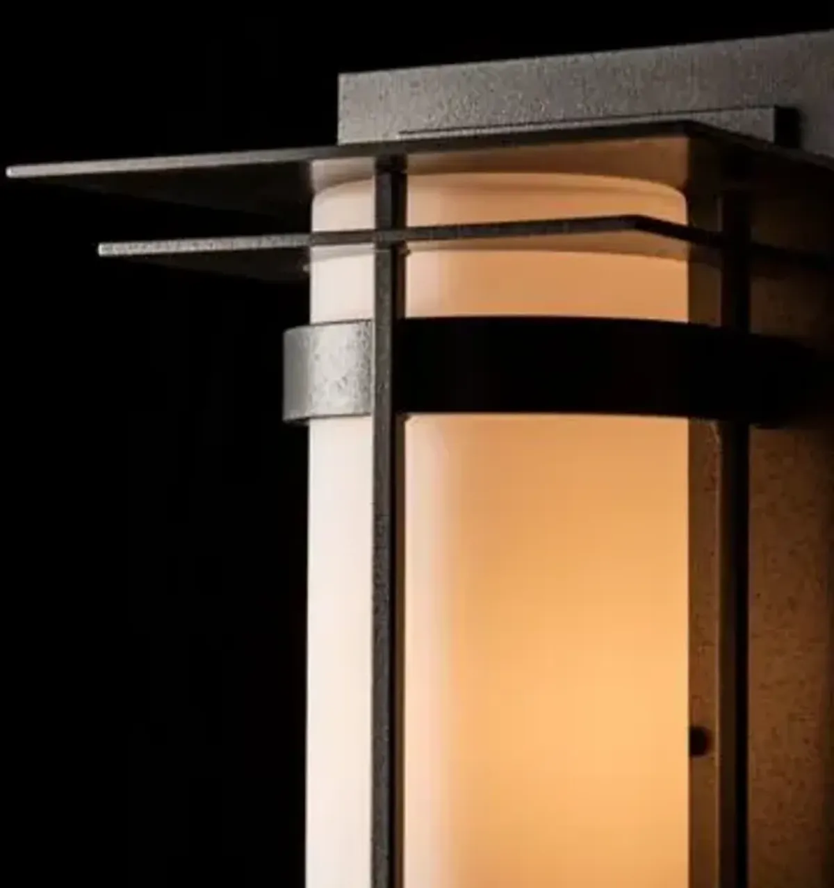 Banded Coastal Outdoor Wall Sconce with Top Plate