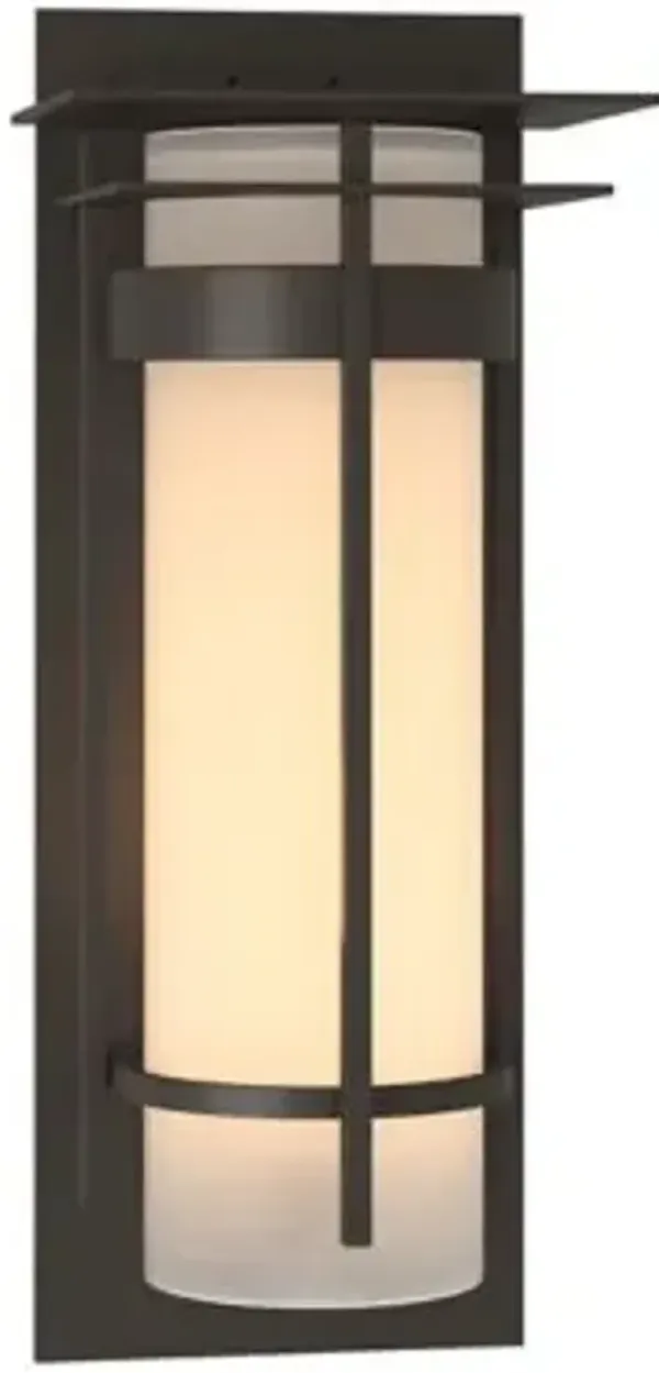 Banded Coastal Outdoor Wall Sconce with Top Plate