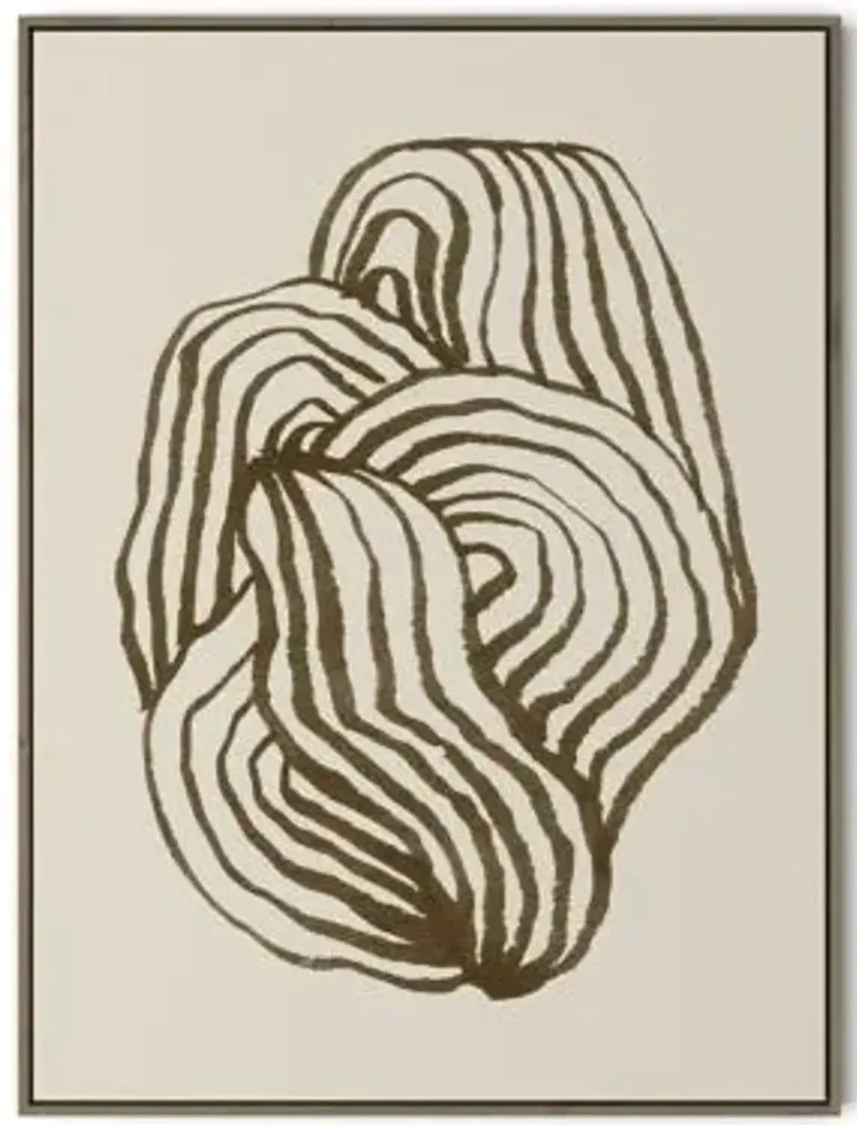 Swirl - Brown Framed Canvas Wall Art