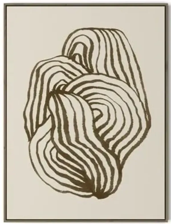 Swirl - Brown Framed Canvas Wall Art