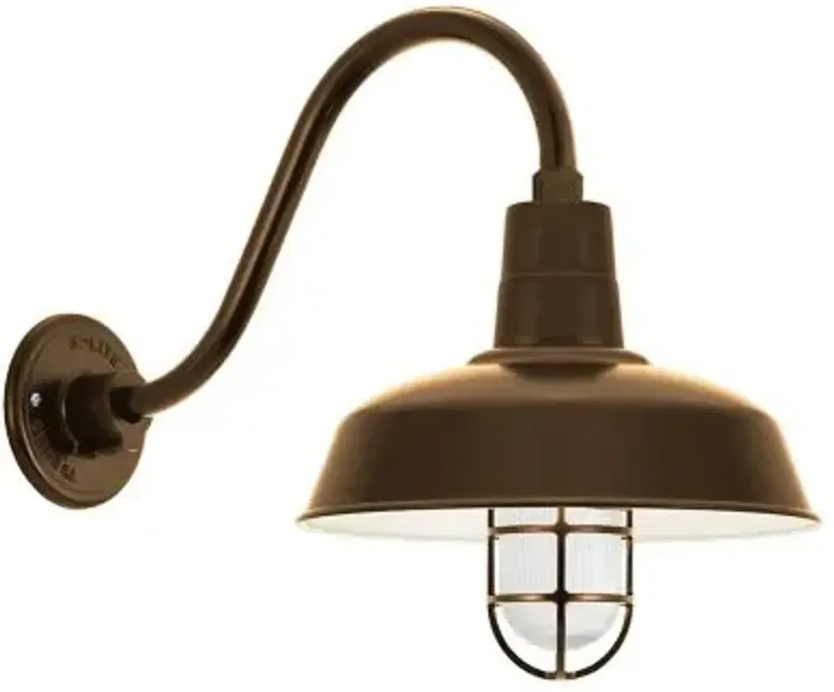 Gooseneck Barn Light Warehouse Outdoor Wall Sconce - B-1 Arm with Cast Guard