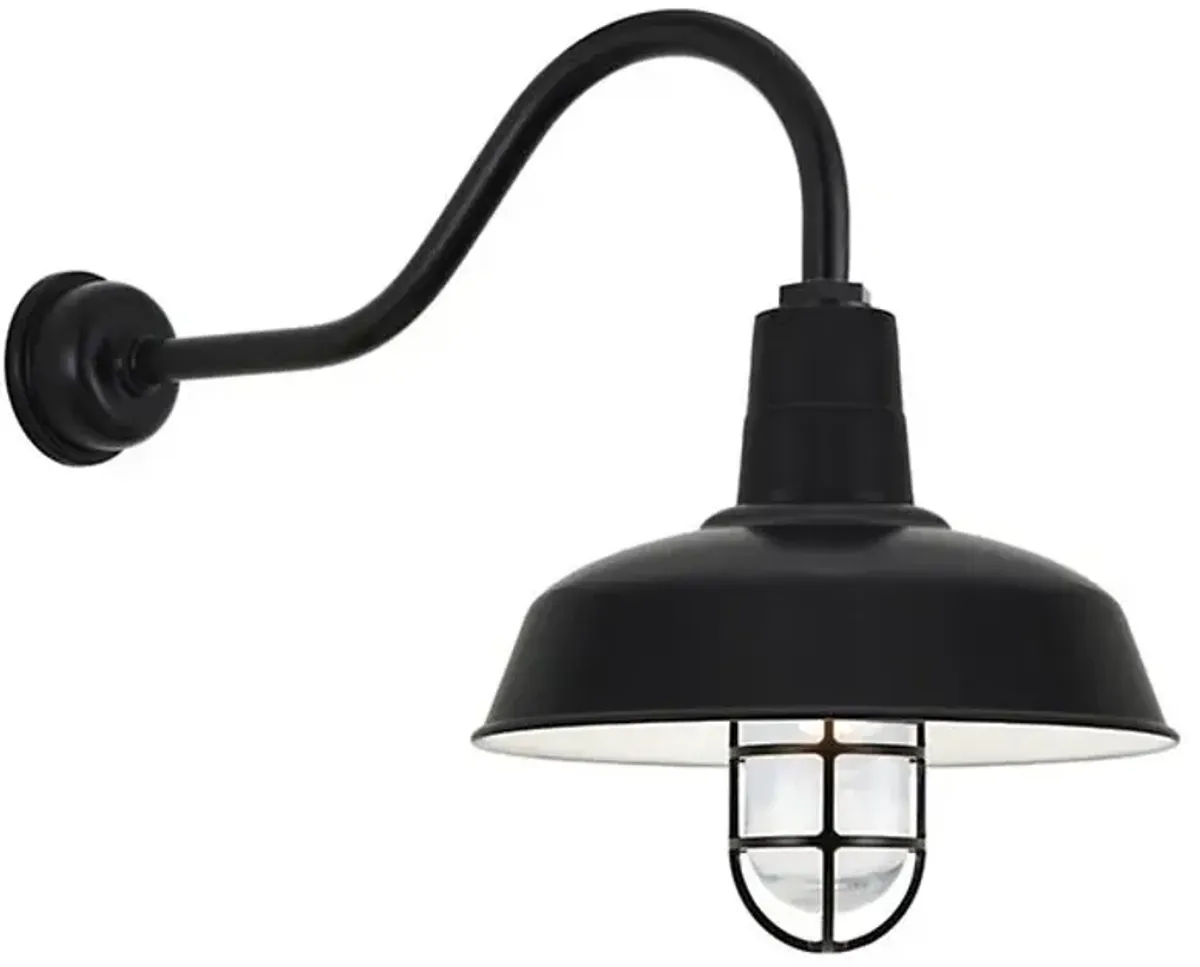 Gooseneck Barn Light Warehouse Outdoor Wall Sconce - HL-A Arm with Cast Guard