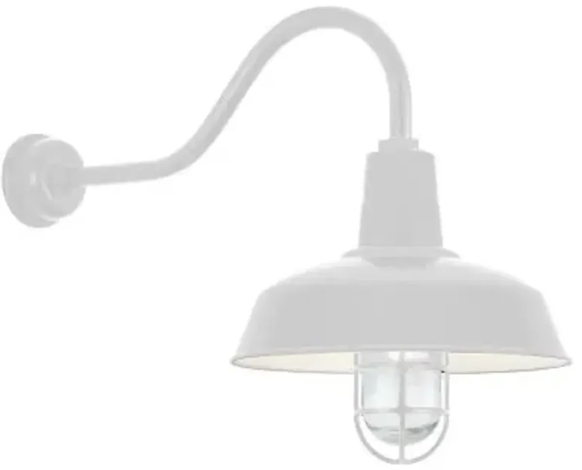 Gooseneck Barn Light Warehouse Outdoor Wall Sconce - HL-A Arm with Cast Guard