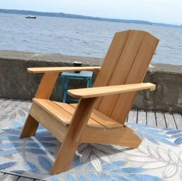 Bainbridge 3-Piece Adirondack Chair Teak Outdoor Lounge Set