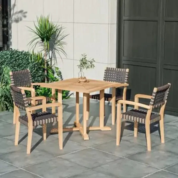 Herning 5-Piece Square Teak Outdoor Dining Set