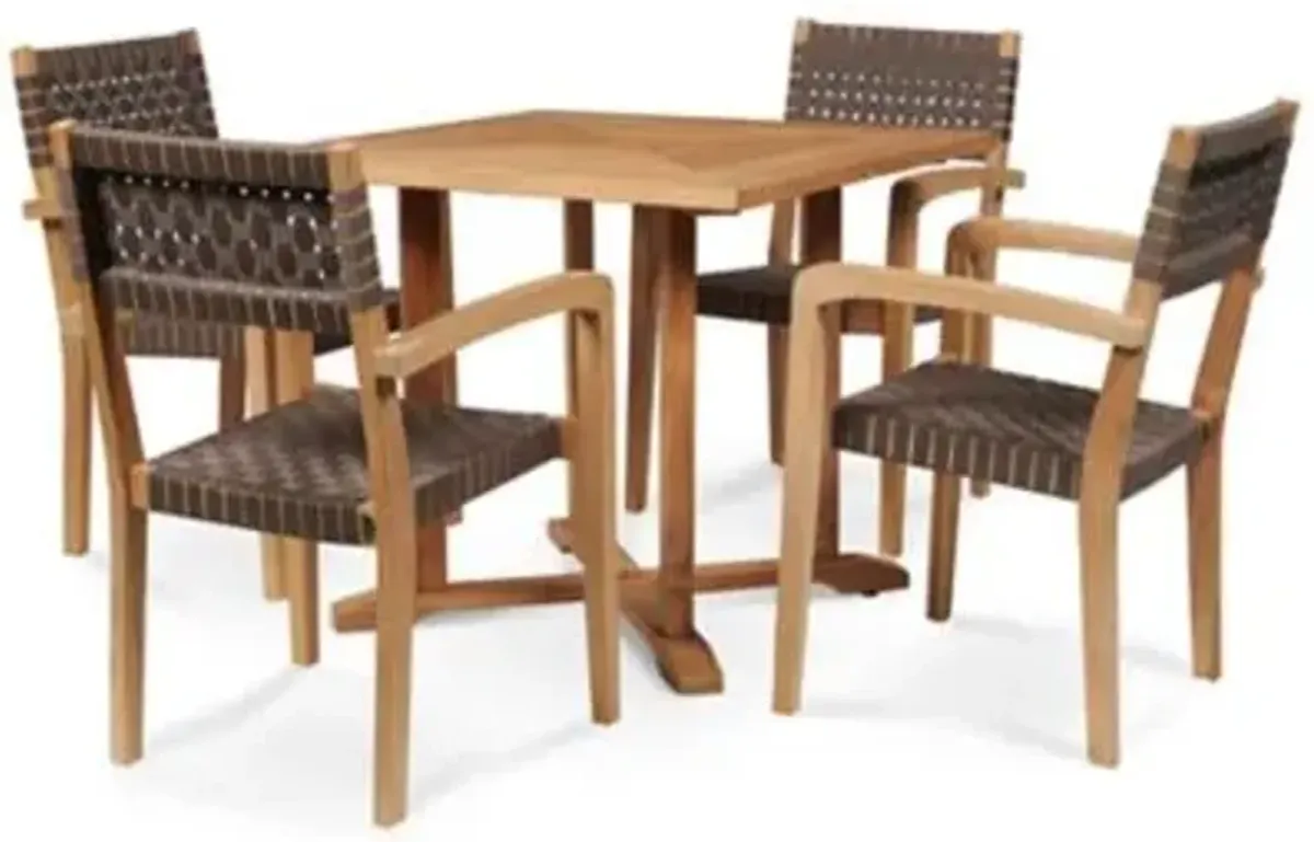 Herning 5-Piece Square Teak Outdoor Dining Set