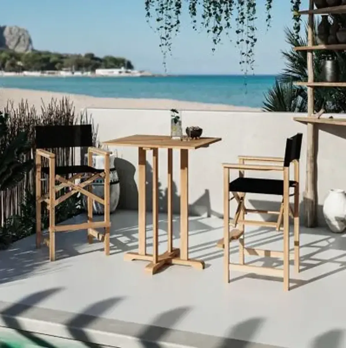 Captains Bar 3-Piece Teak Outdoor Bar Height Dining Set