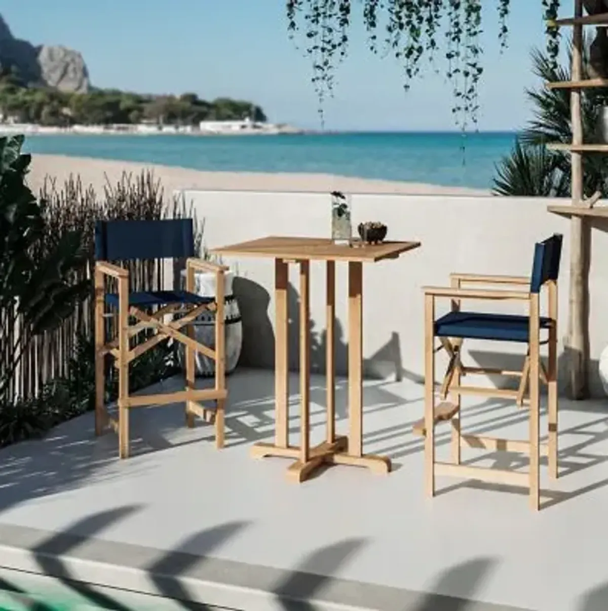 Captains Bar 3-Piece Teak Outdoor Bar Height Dining Set