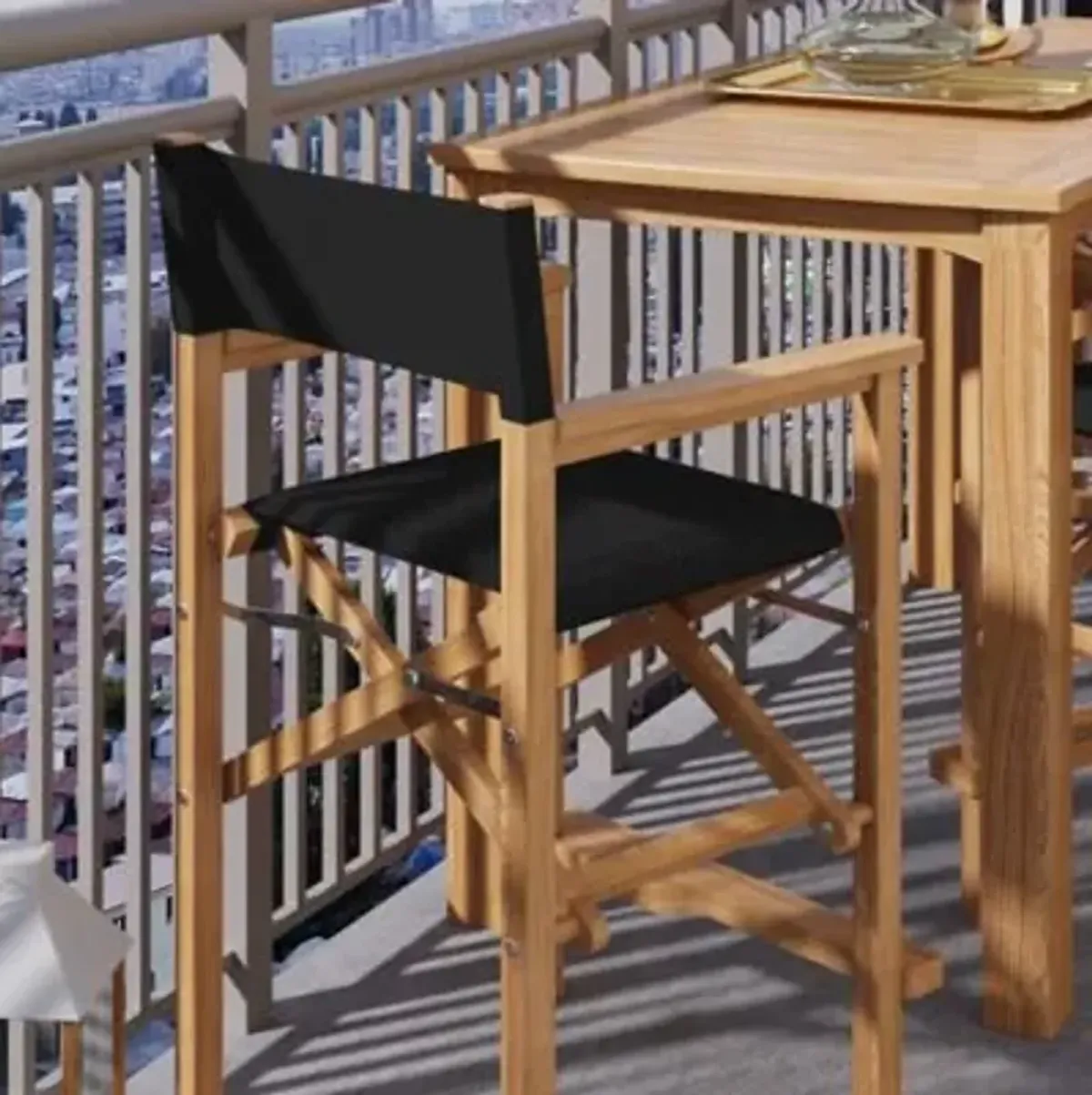 Director 5-Piece Counter Height Teak Outdoor Dining Set
