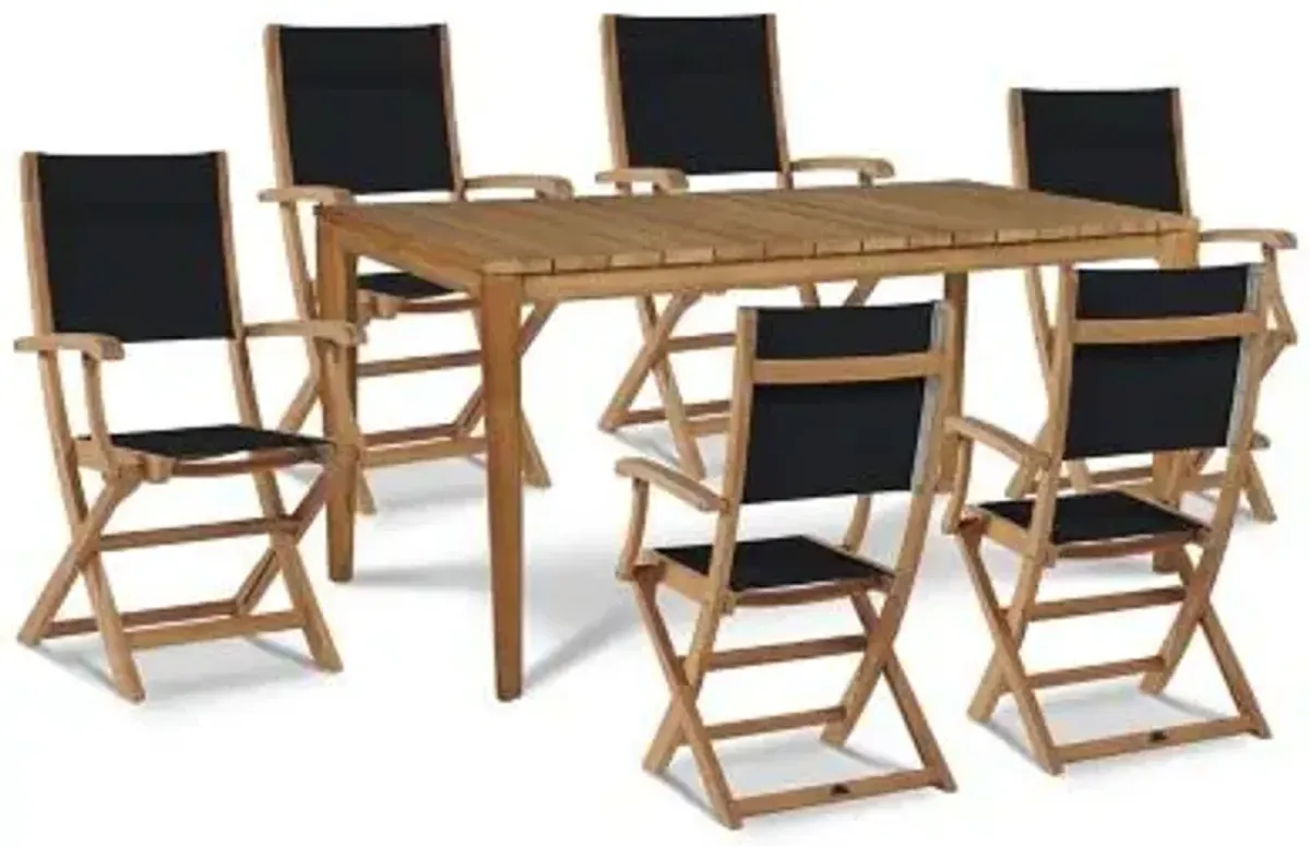 Del Ray 7-Piece Rectangular Teak Outdoor Dining Set