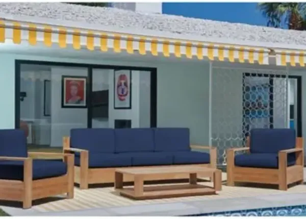 Qube 4-Piece Teak Deep Seating Outdoor Sofa Set