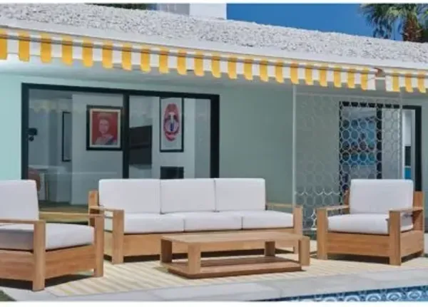 Qube 4-Piece Teak Deep Seating Outdoor Sofa Set