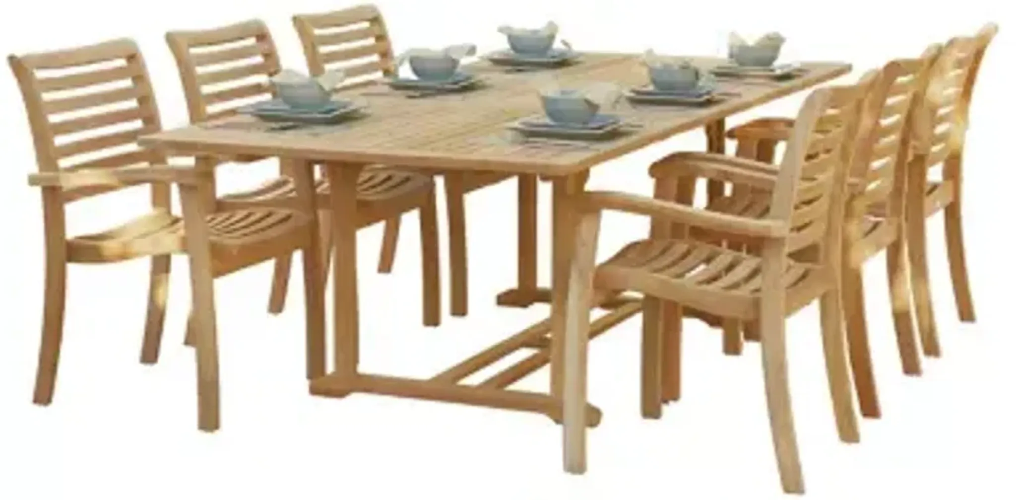 Birmingham 5-Piece Family Outdoor Dining Set with Extension Table and ...