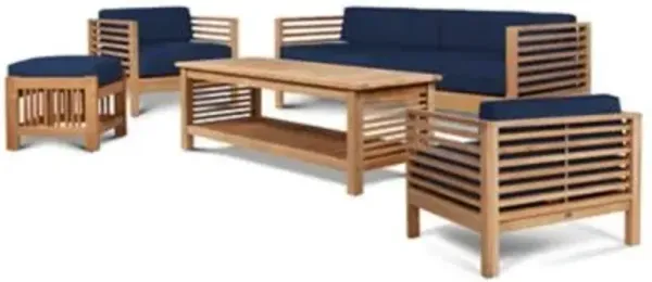 Summer 5-Piece Teak Patio Conversation Deep Seating set