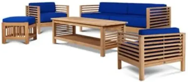 Summer 5-Piece Teak Patio Conversation Deep Seating set