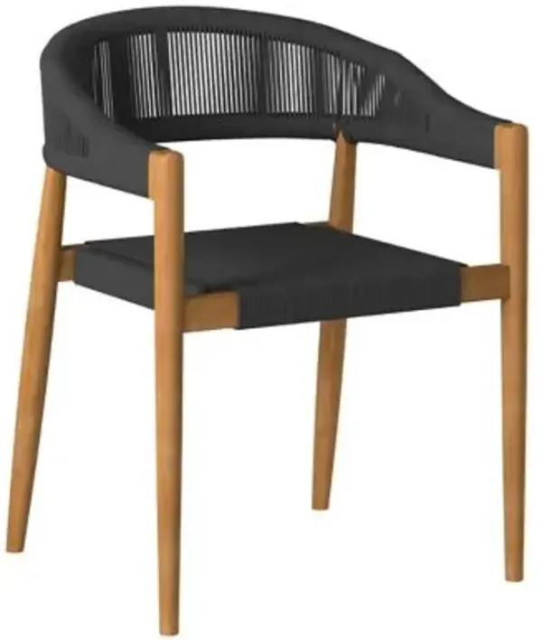 Klint Teak Outdoor Rope Dining Stacking Armchair, Set of 4