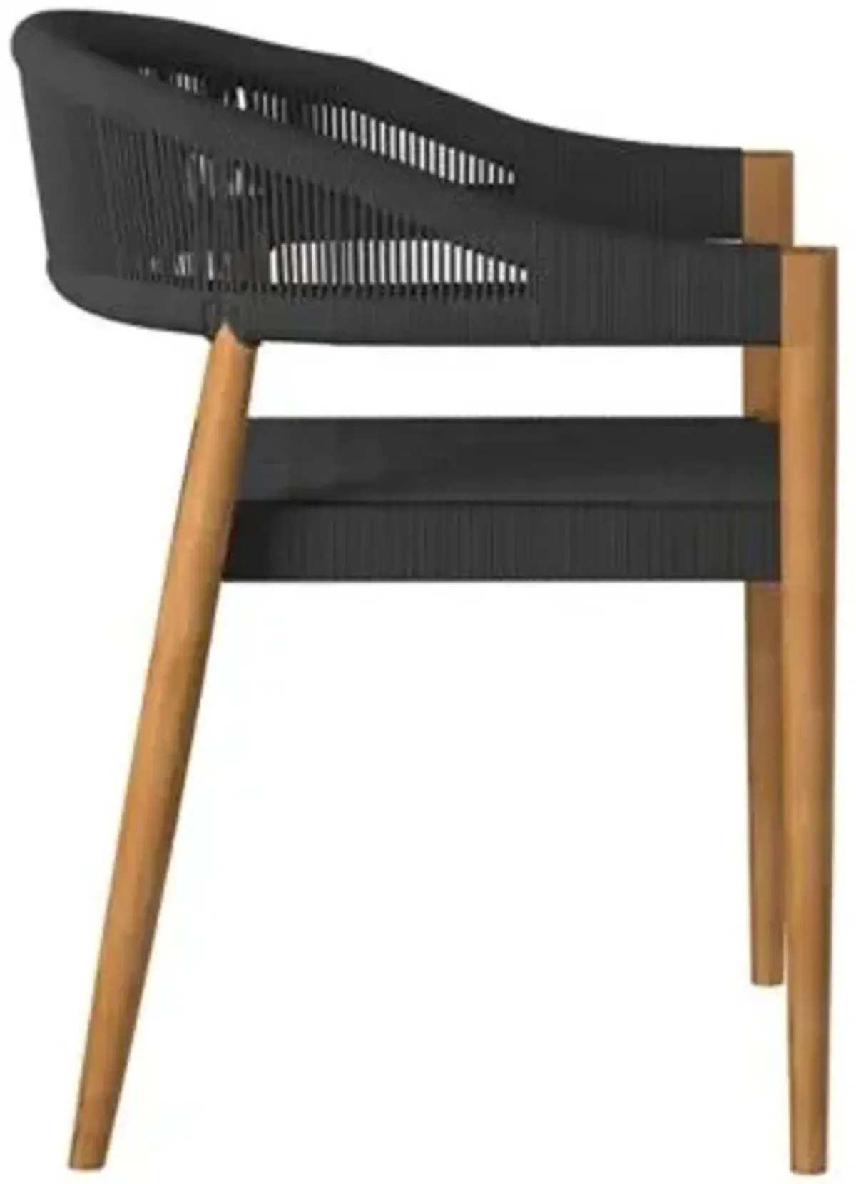 Klint Teak Outdoor Rope Dining Stacking Armchair, Set of 4