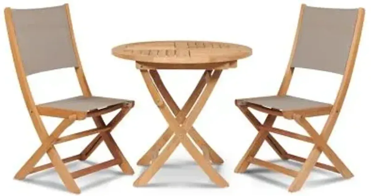 Stella 3-Piece Outdoor Dining Set with Sidechairs