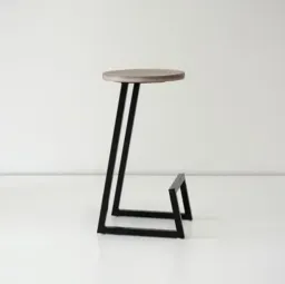 Black And White / Powder-Coated Metal; White Oak White color