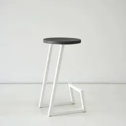 Black And White / Powder-Coated Metal; White Oak Black; White Base color