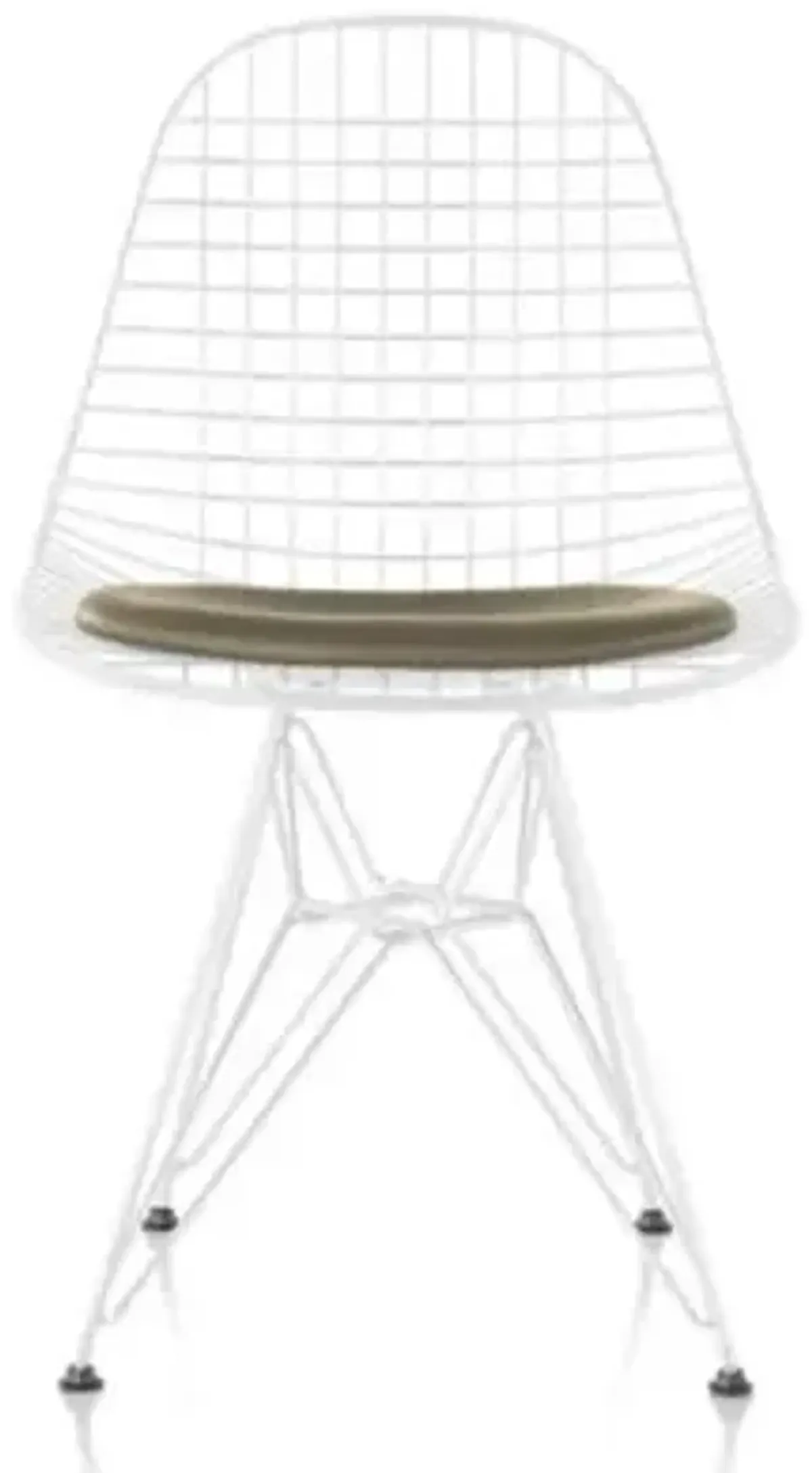 Eames Wire Chair with Leather Seat/Wire Back