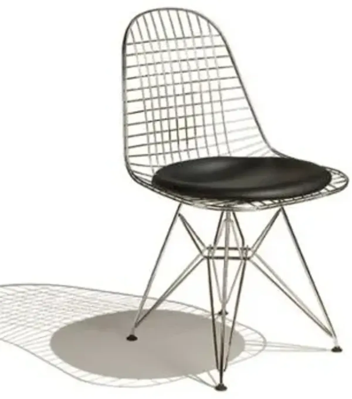 Eames Wire Chair with Leather Seat/Wire Back