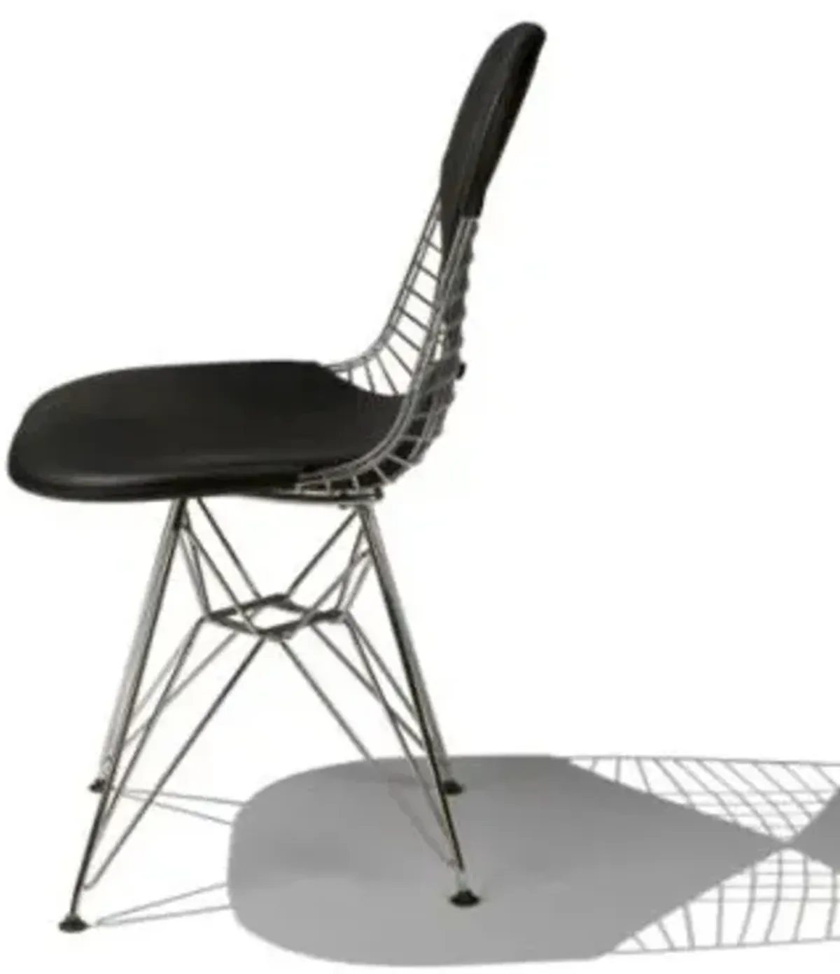 Eames Wire Chair with Leather Seat/Back