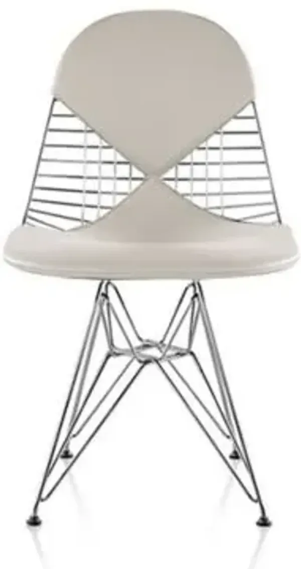 Eames Wire Chair with Leather Seat/Back