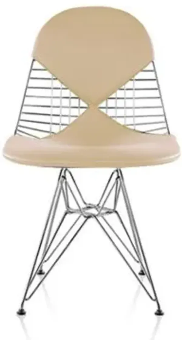 Eames Wire Chair with Leather Seat/Back