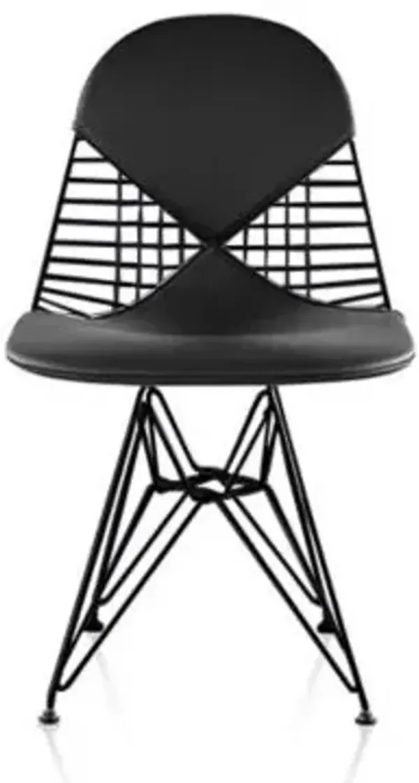 Eames Wire Chair with Leather Seat/Back