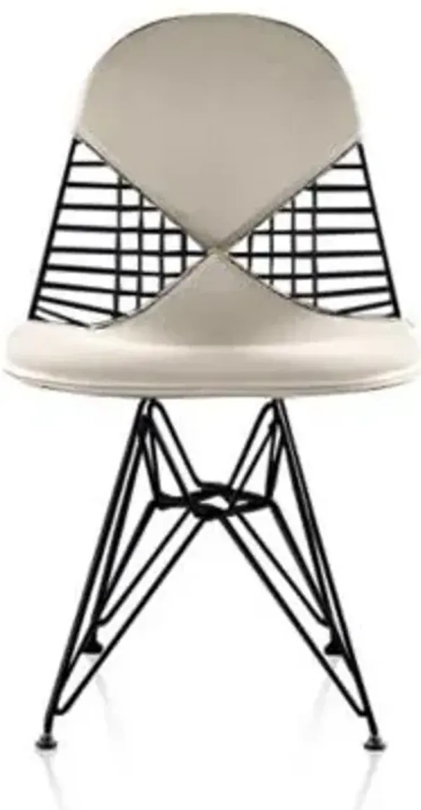 Eames Wire Chair with Leather Seat/Back