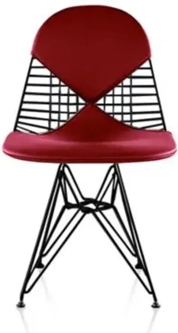 Eames Wire Chair with Leather Seat/Back