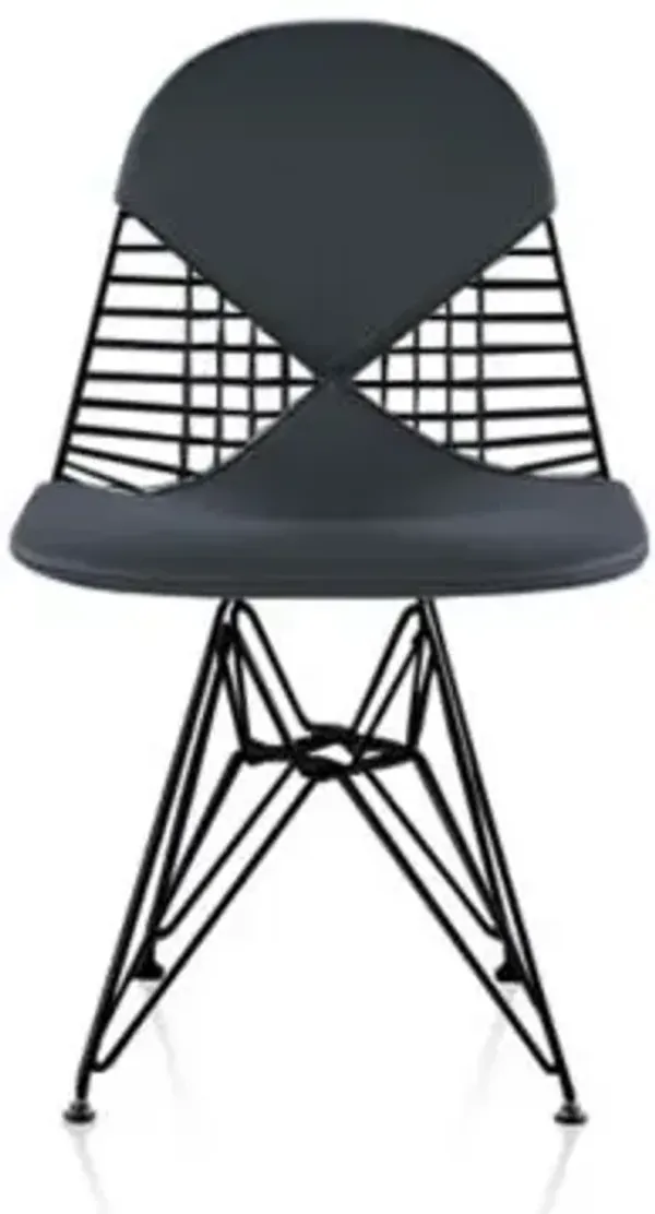 Eames Wire Chair with Leather Seat/Back