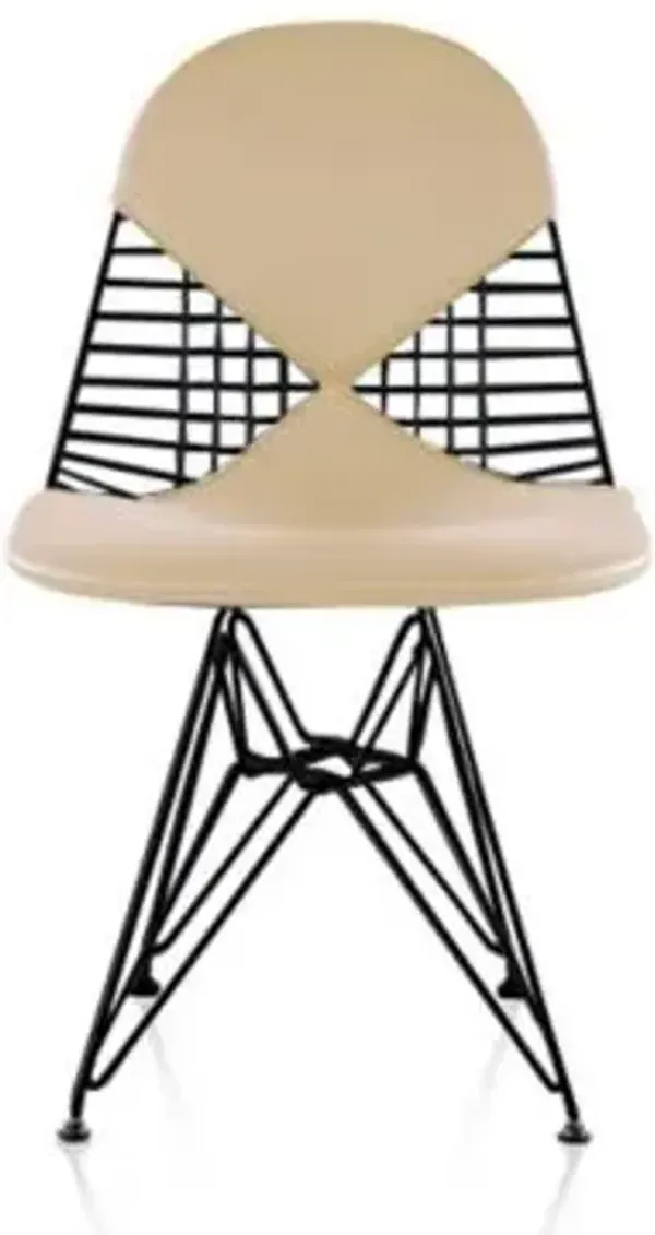 Eames Wire Chair with Leather Seat/Back