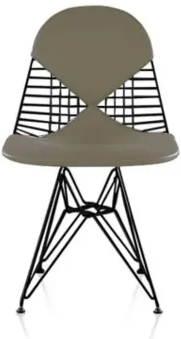 Eames Wire Chair with Leather Seat/Back