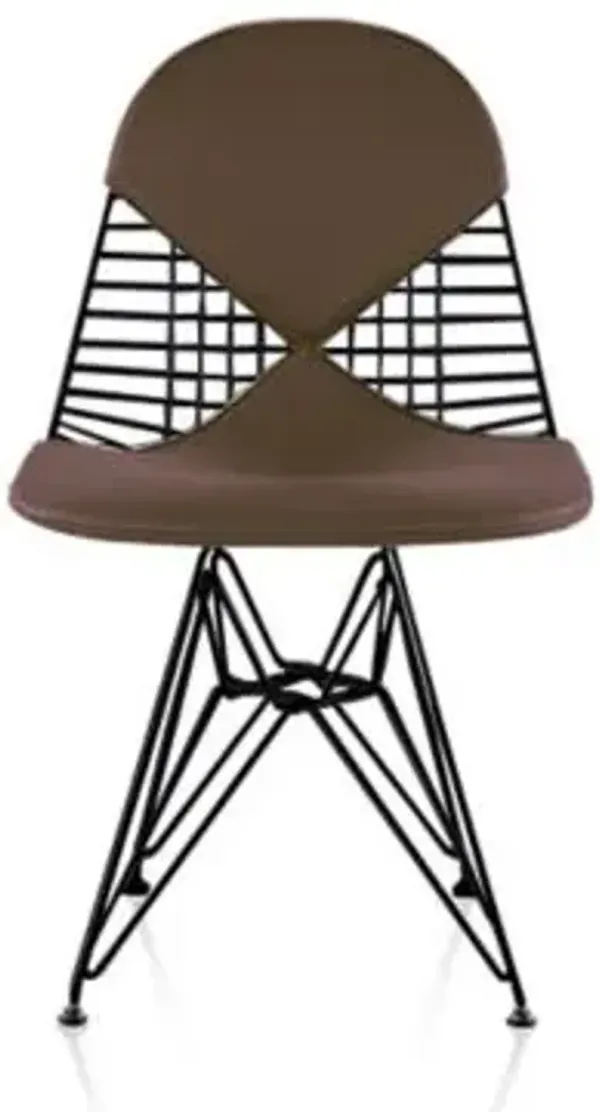 Eames Wire Chair with Leather Seat/Back