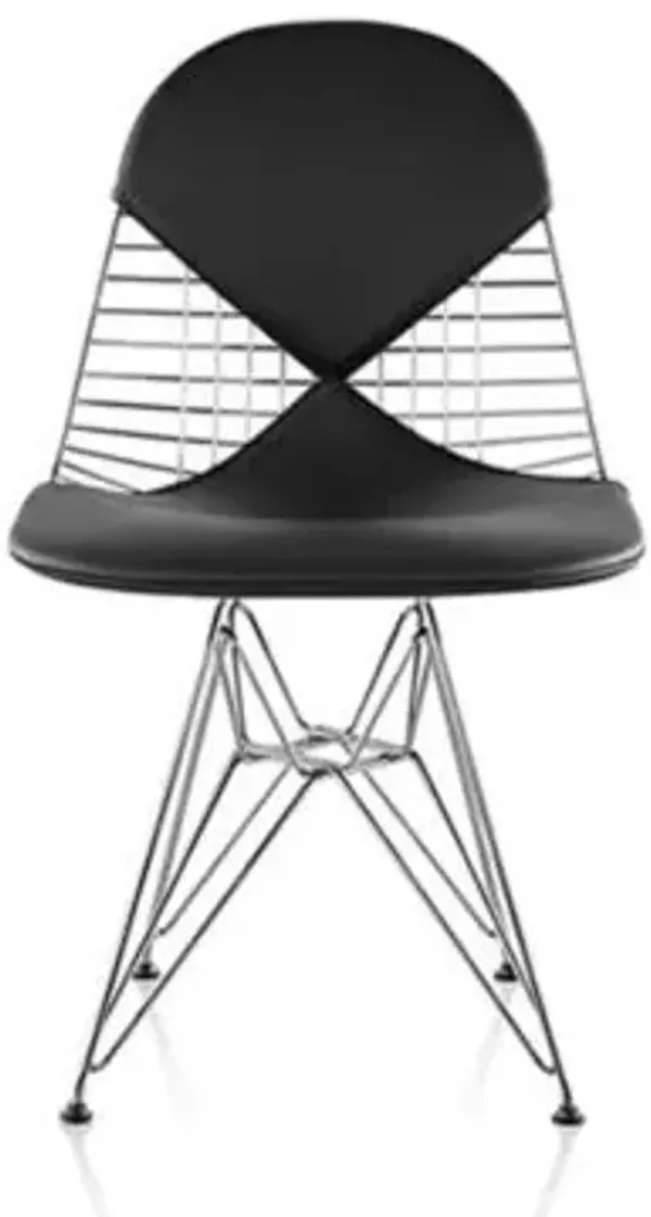 Eames Wire Chair with Leather Seat/Back