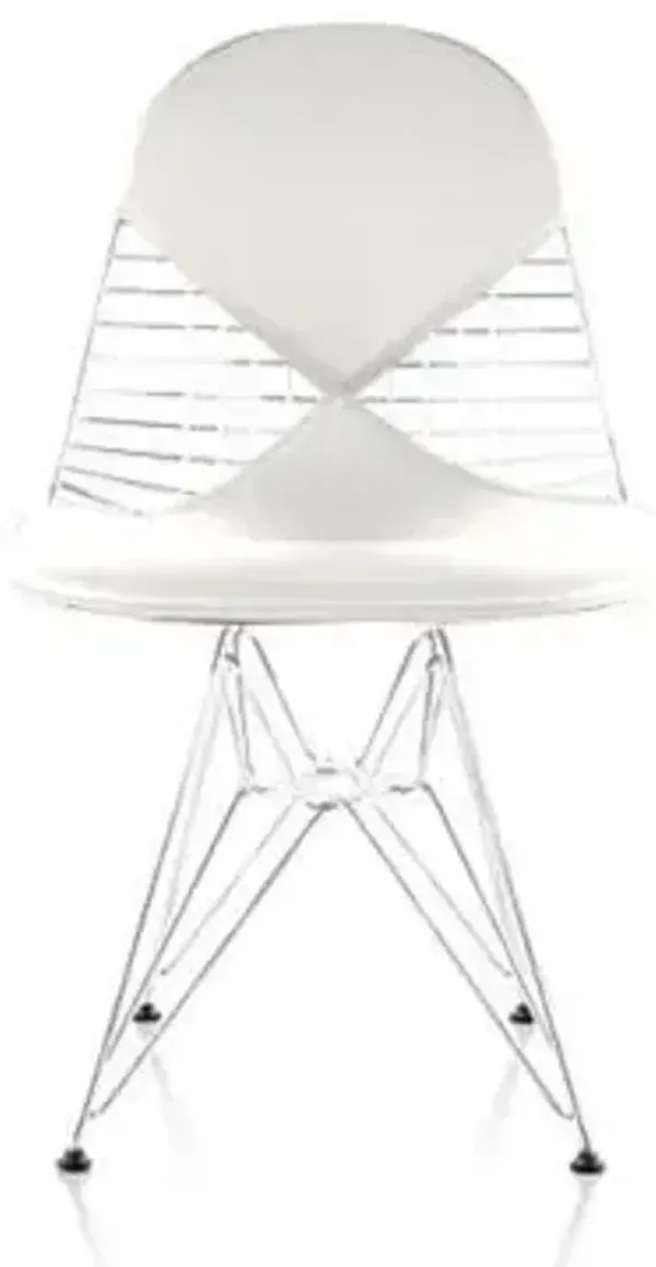 Eames Wire Chair with Leather Seat/Back