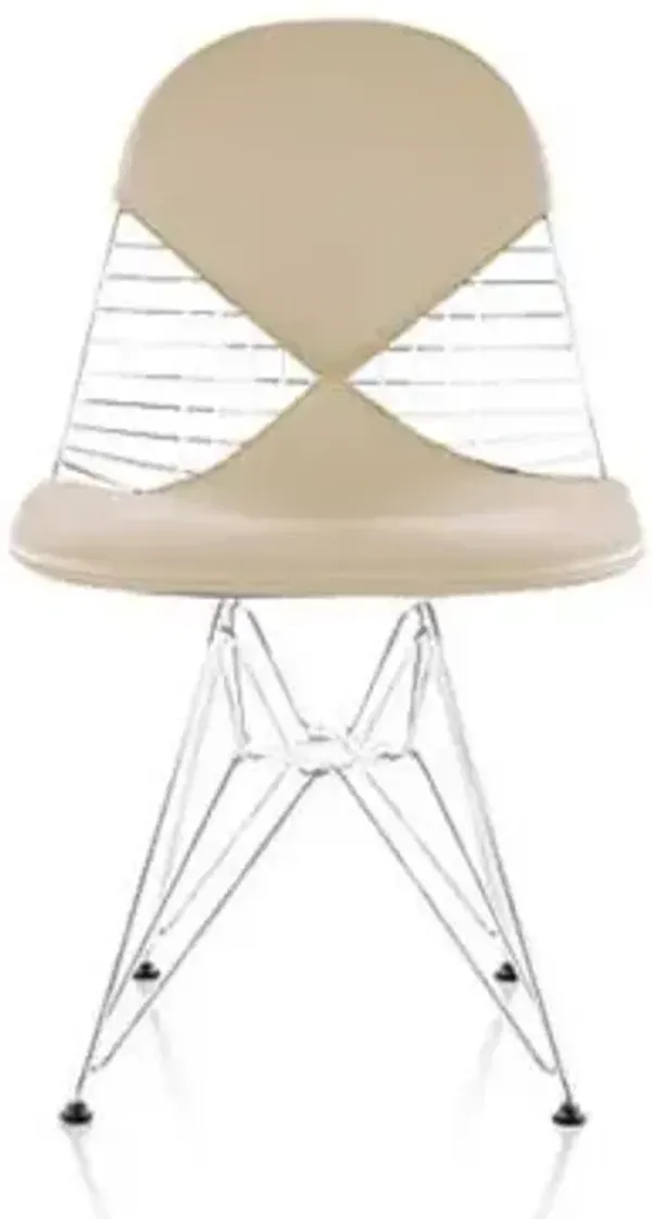 Eames Wire Chair with Leather Seat/Back