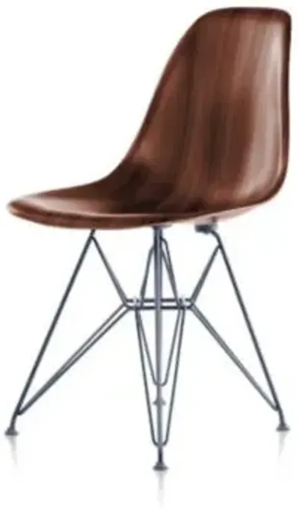 Eames Molded Wood Side Chair with Wire Base