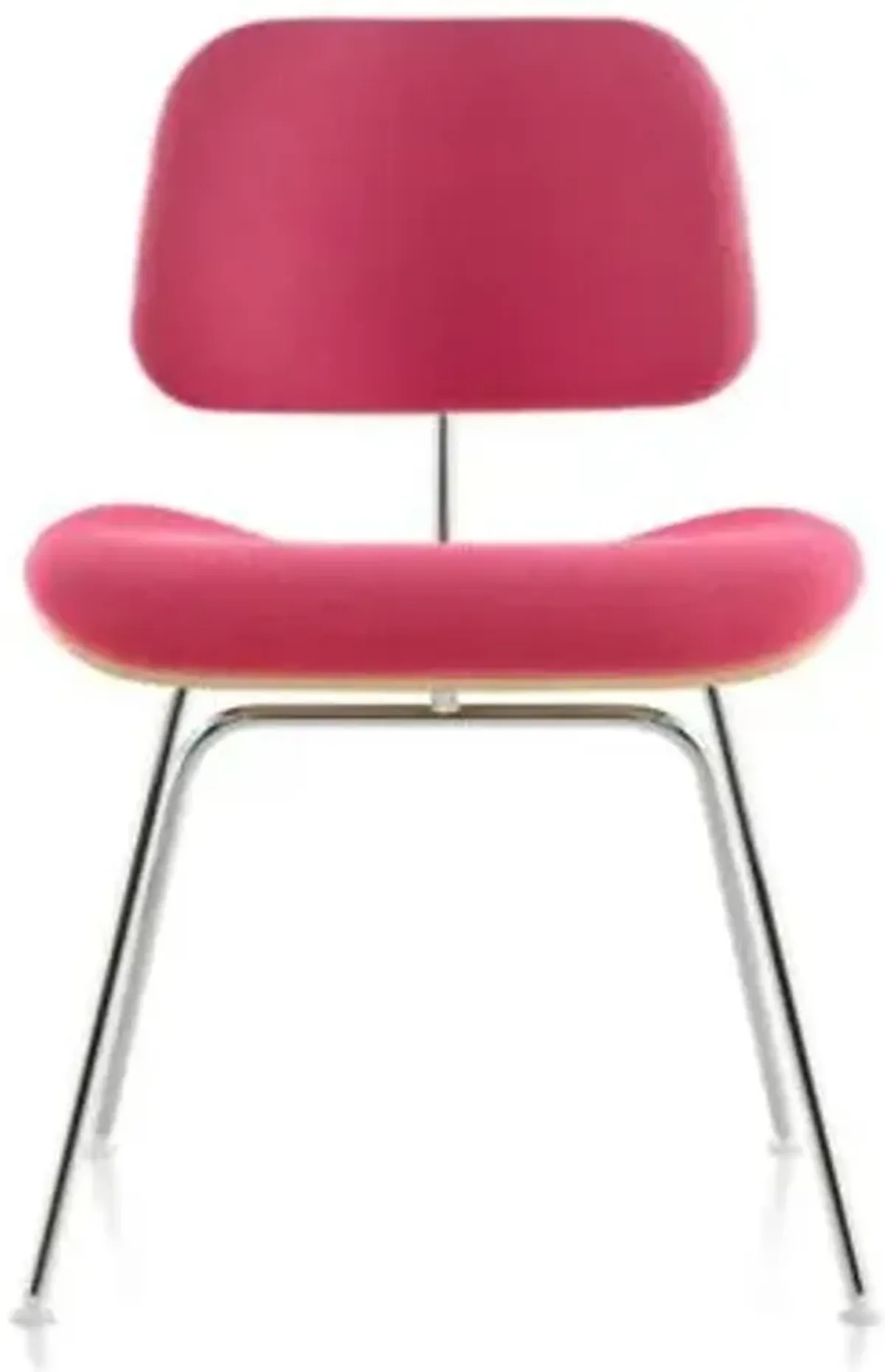 Eames Molded Plywood Dining Chair with Metal Legs, Upholstered