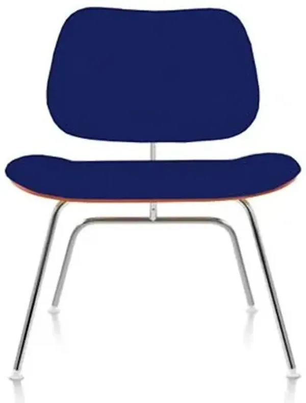 Eames Molded Plywood Lounge Chair with Metal Legs, Upholstered