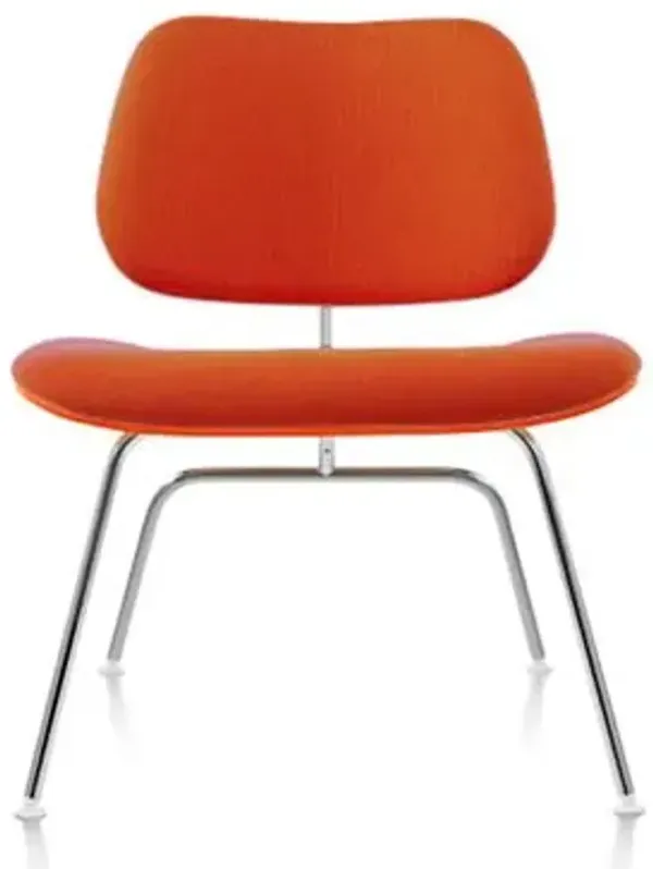Eames Molded Plywood Lounge Chair with Metal Legs, Upholstered