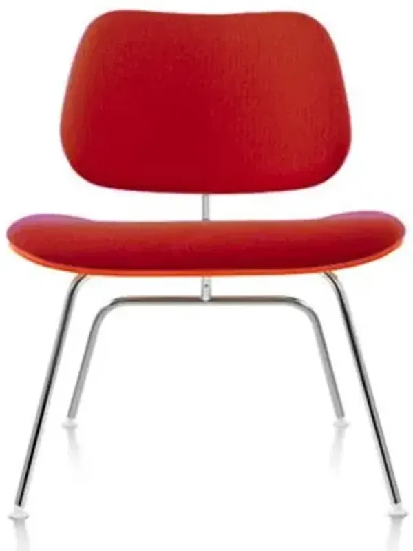 Eames Molded Plywood Lounge Chair with Metal Legs, Upholstered