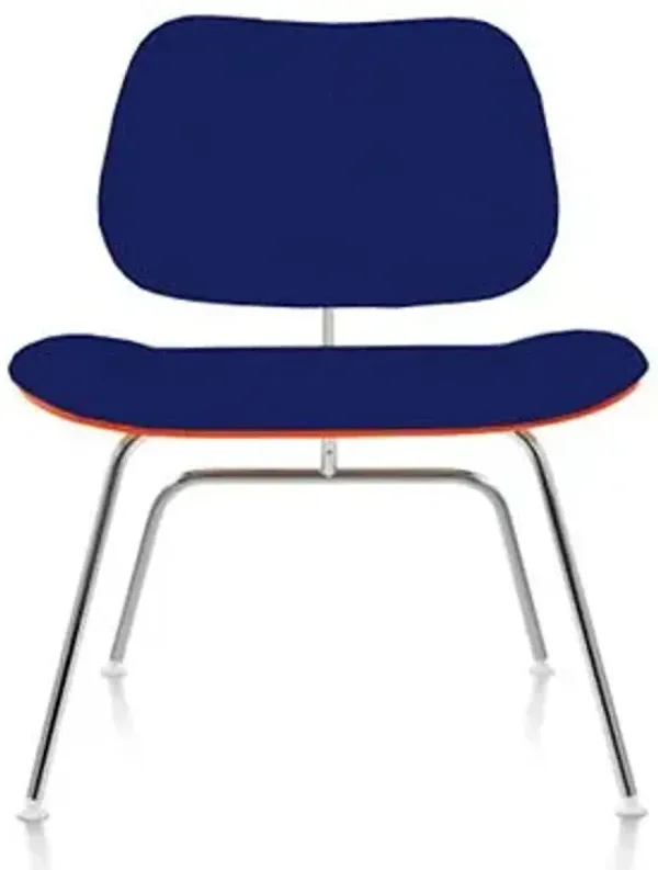 Eames Molded Plywood Lounge Chair with Metal Legs, Upholstered