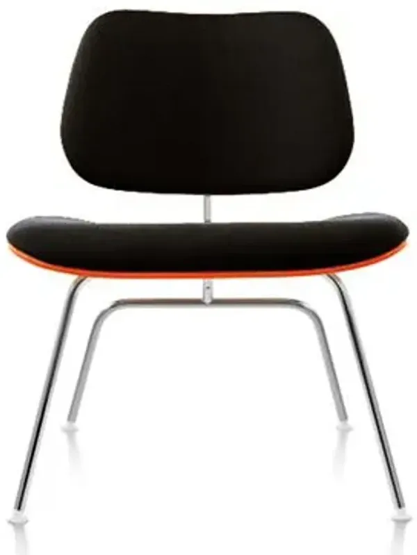 Eames Molded Plywood Lounge Chair with Metal Legs, Upholstered