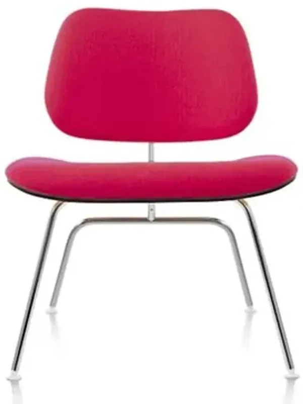 Eames Molded Plywood Lounge Chair with Metal Legs, Upholstered